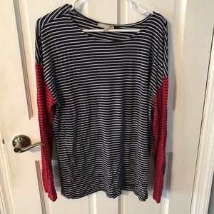 Joan Vass Striped Long Sleeve Shirt